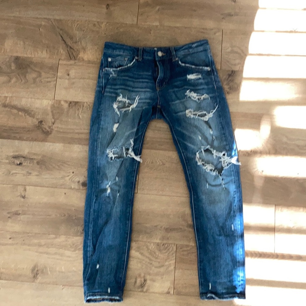Distressed denim